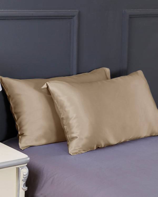 LILYSILK Silkeskudde För Damer Taupe SE Kuvertförslutning På Sidan Natürlich Antibakteriell 35x55cm