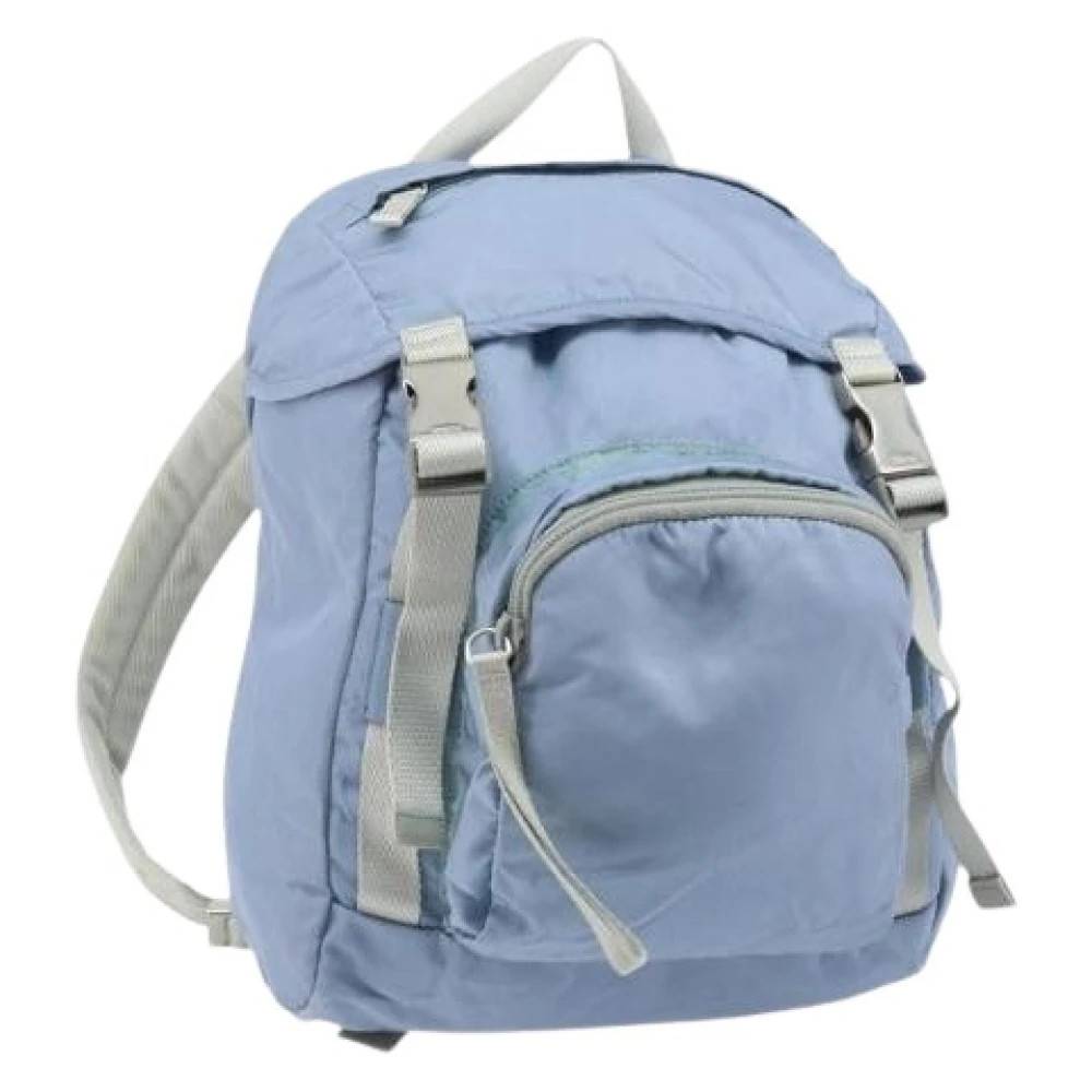 Prada Vintage Pre-owned Nylon Rygsæk - Vintage - Dame - Blå - ONE SIZE - Nylon