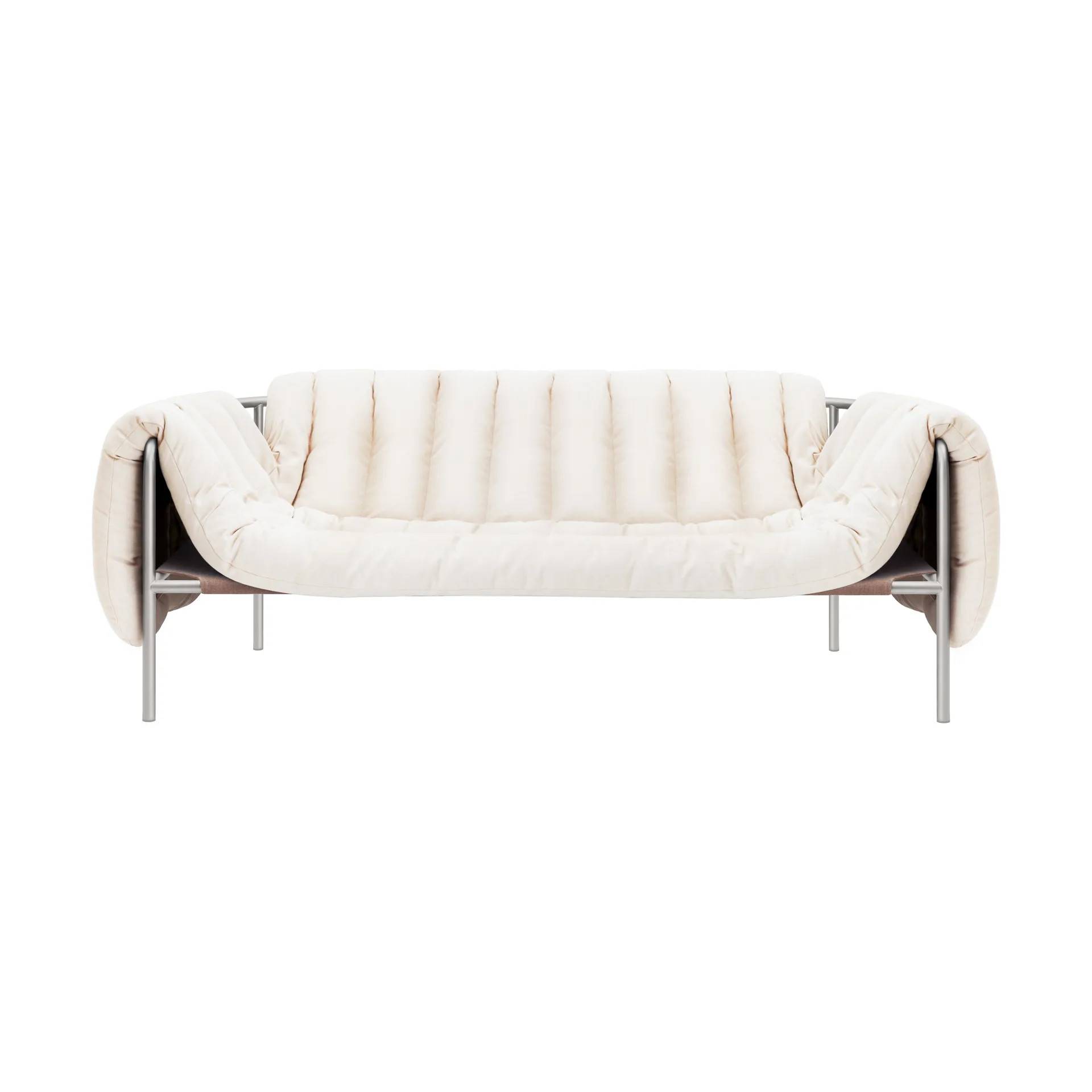 Hem Puffy 2,5-sits soffa 205 cm Natural-rostfritt stål