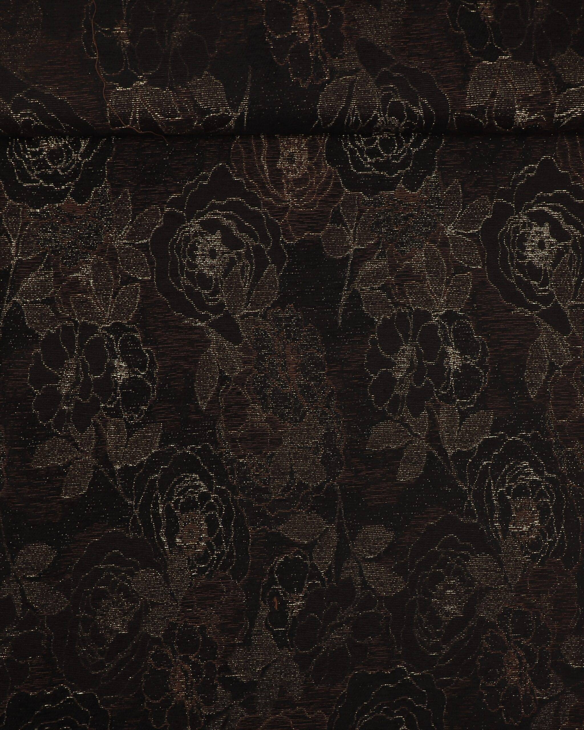 Brun med guld - Polyester - 100% Polyester