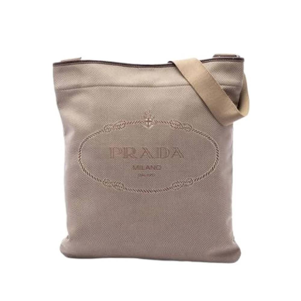 Prada Vintage Pre-owned Vintage Crossbody Bag - Vintage - Dame - Beige - ONE SIZE - Uld