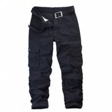 Men&#39;s Solid Color Flip Pocket Overalls (Belt Not Included) - Black - 29,30,31,32,36,38,40,33,34