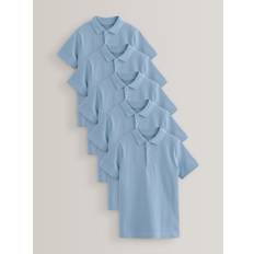 Next Blue School Short Sleeve Cotton Polo Shirts 5 Pack (3-16yrs) - 4 Years (104cm)