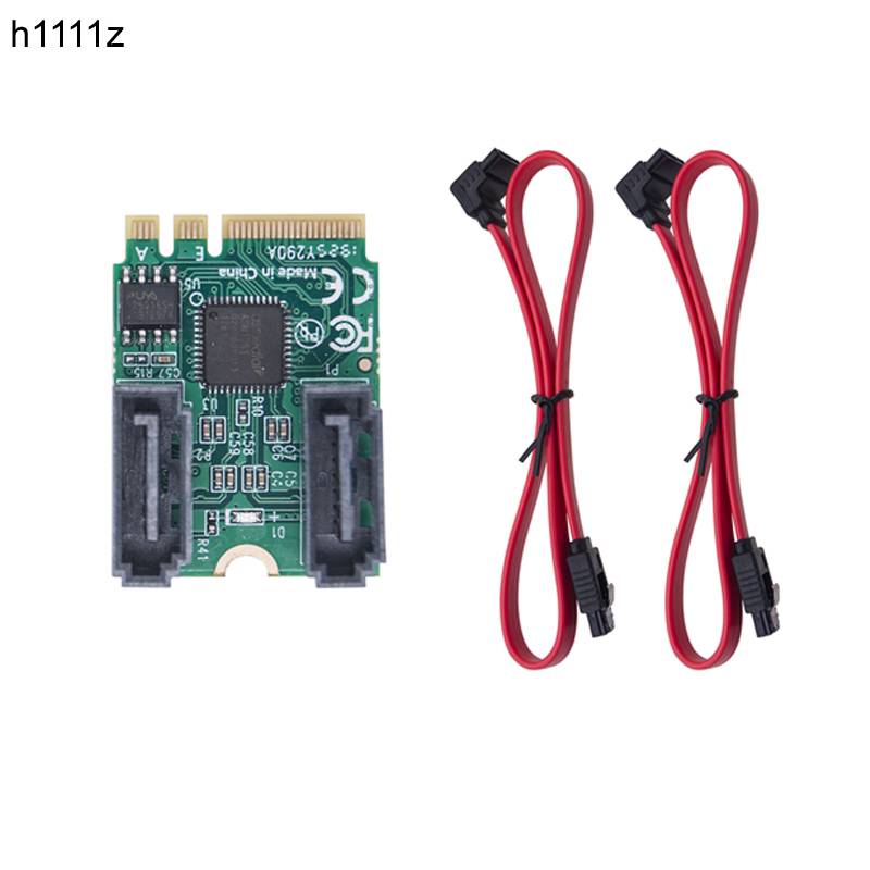 M2 A+E Key to Dual Port SATA3.0 Expansion Card PCle 3.0 KEY A+E WIFI M.2 to SATA for NGFF 2230 SSD Adapter Cards for PC Computer