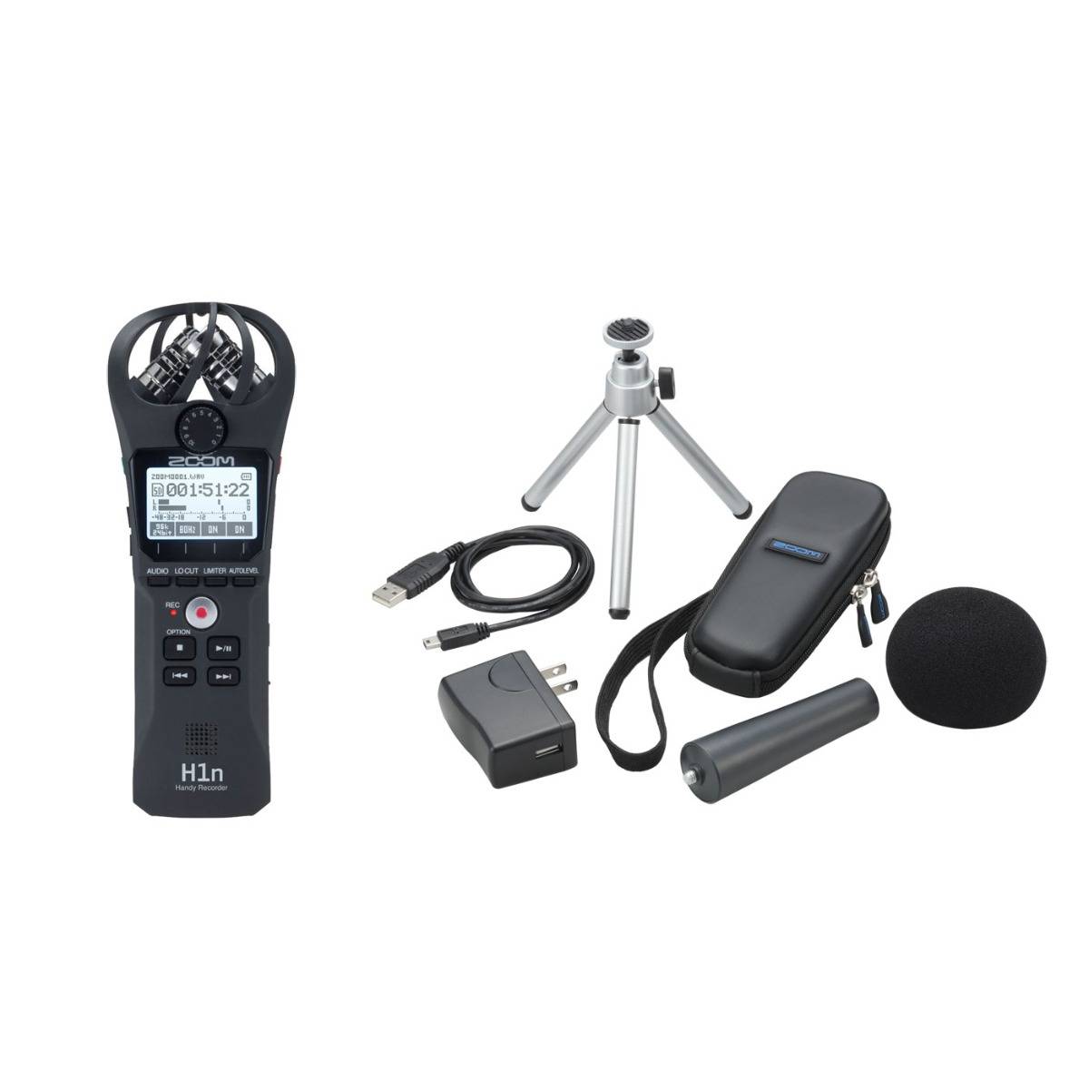 Zoom H1n + SD kort + tillbehör