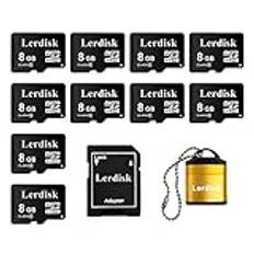 Lerdisk partihandel micro-SD-kort 8 GB 10-pack i storpack Micro SDHC tillverkad av auktoriserad licensinnehavare