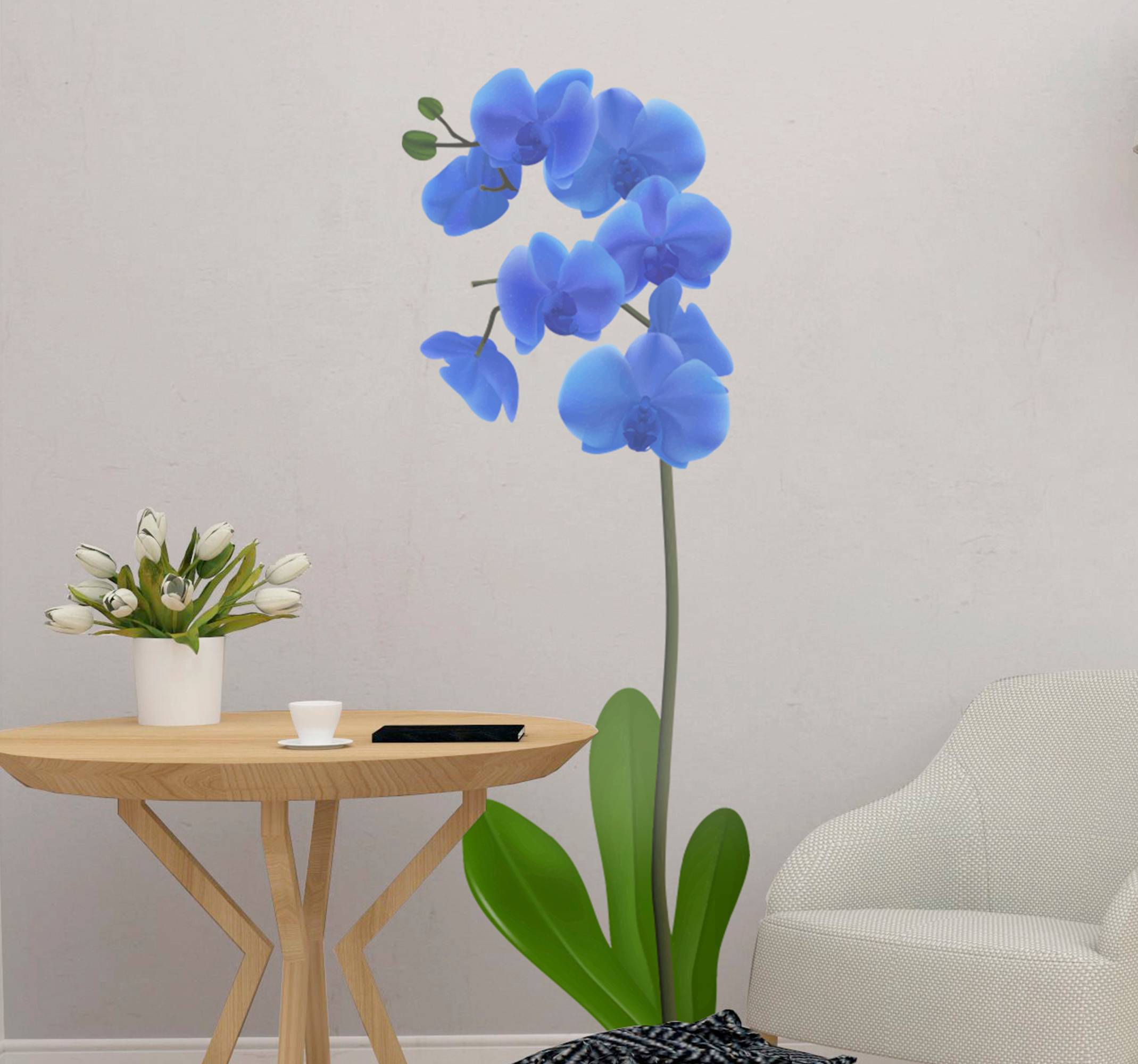 Blå orkidéblomma väggdekor