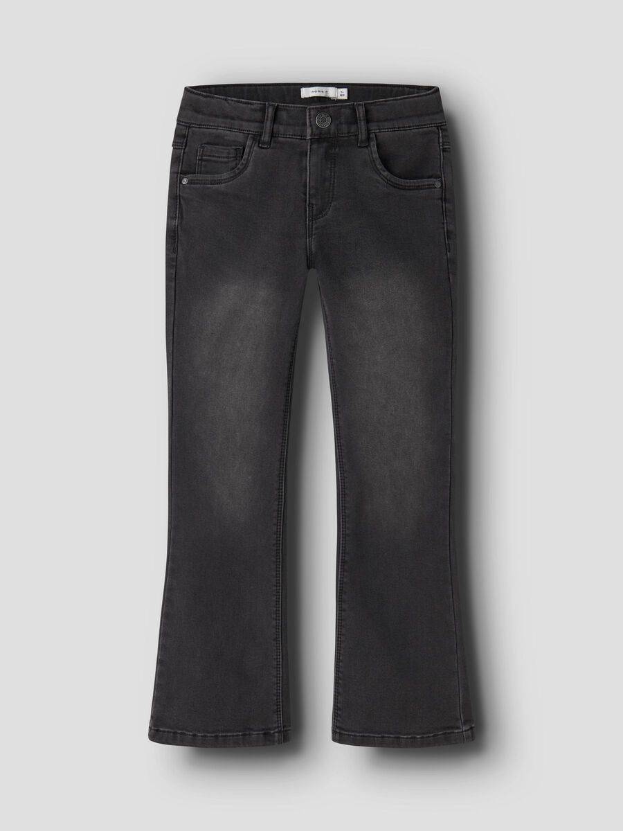 Fleece Bootcut Jeans - Svart - 122