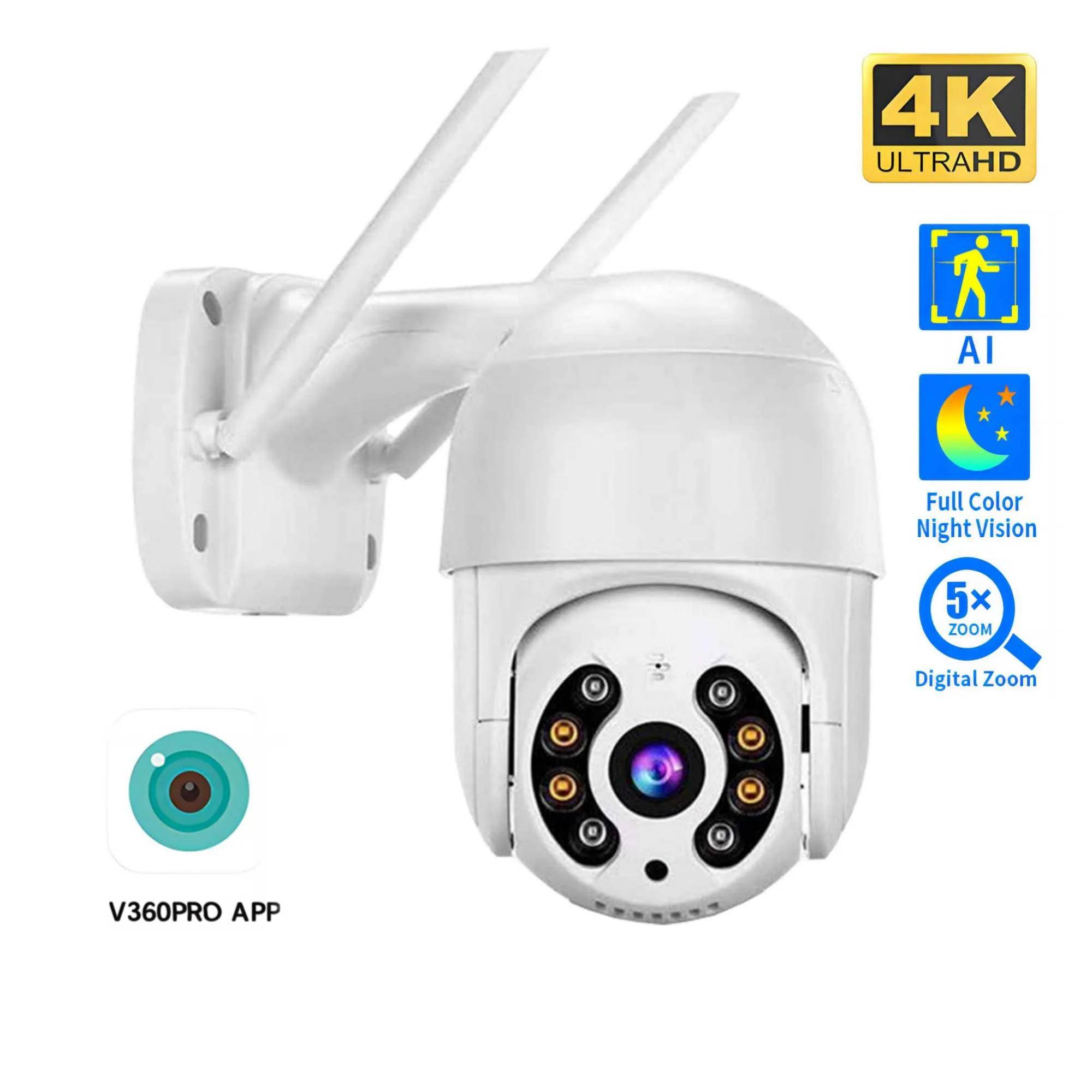 8MP 4K Wireless PTZ Camera HD 1080P Color Night Vision Wifi IP Camera Outdoor 5MP Ai Auto Tracking CCTV Surveillance Cam V360PRO