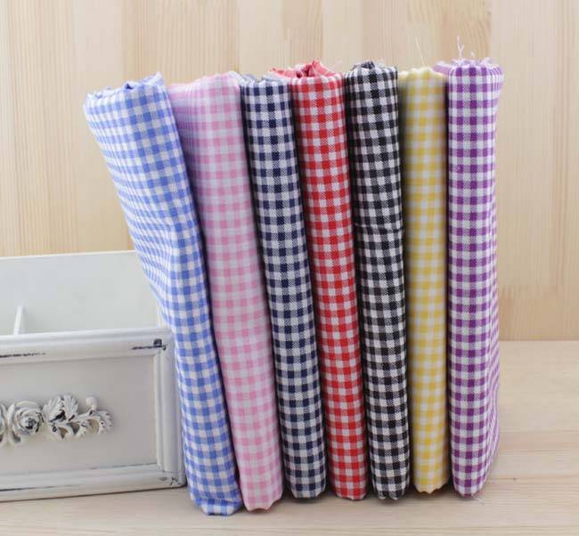 Patchwork Tyg 7 Delar Bomull Vichy