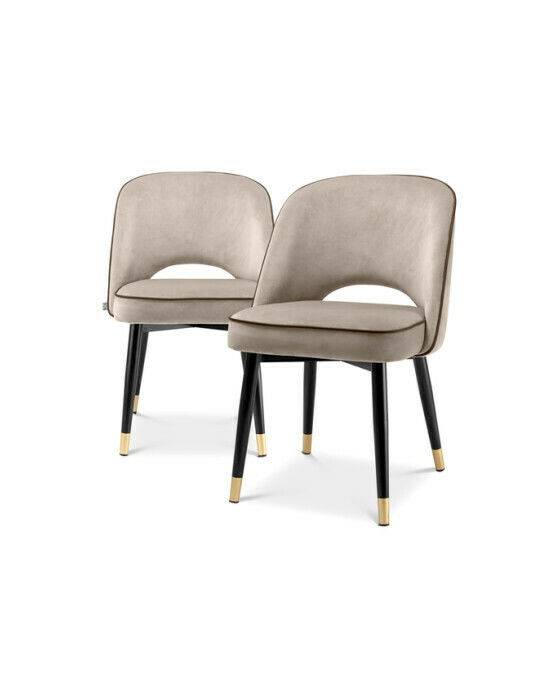 Cliff spisestole savona greige velvet 2-pak