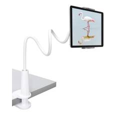 Zoeley Tablet Halter, Schwanenhals Tablet Halterung Verstellbarer Arm Flexibler Multi Angle Lazy Handyhalter (Weiß)