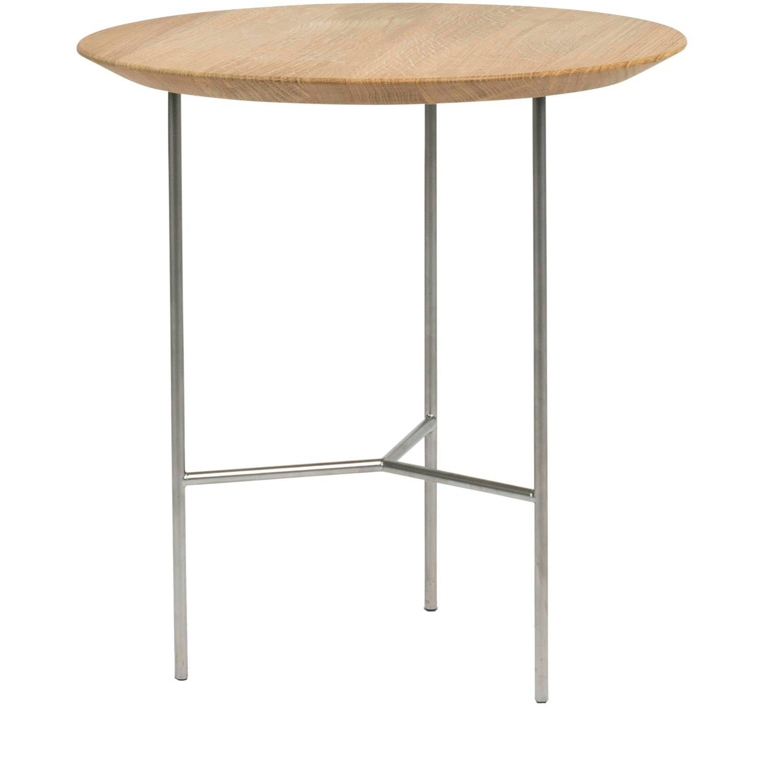 Mavis Tribeca Sidobord Rustikt Oljad Ek / Satinkromat 47 Cm - Soffbord Stål Oljad Ek - 1343K545