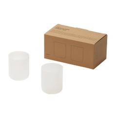 ideaco Milk Glass Glass Capacity 290ml Set of 2 milk glass HAKU medium white 2pcs Glass Haku Medium microwave and dishwasher safe (Milk White)