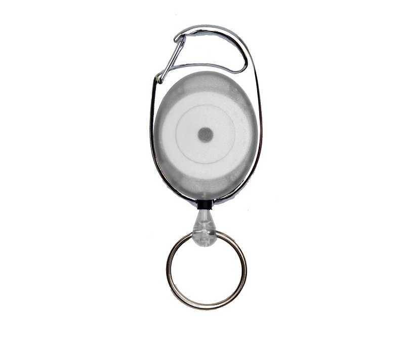 Yoyo hvid/transparent m/carabinkrog og nøglering