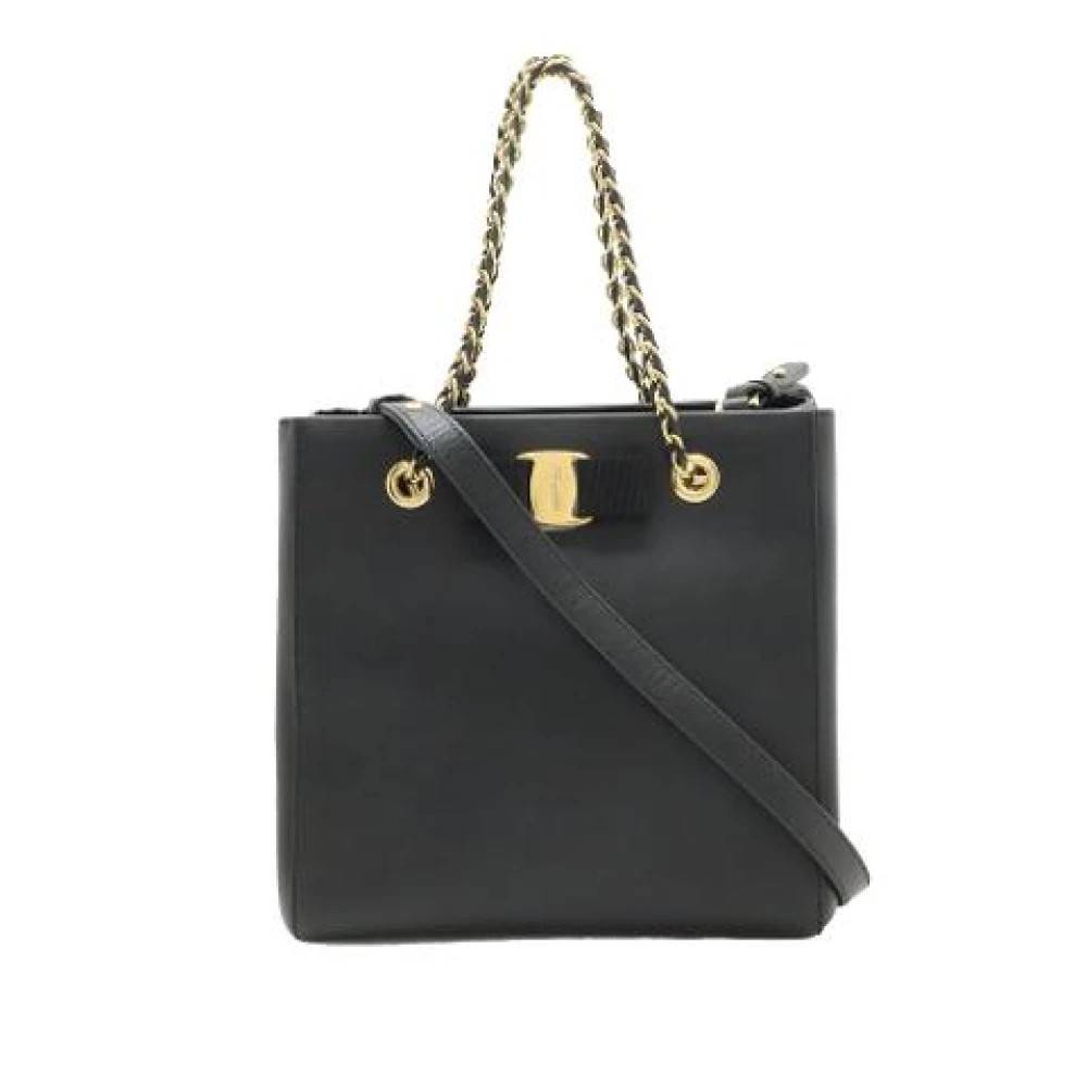 Salvatore Ferragamo Pre-owned Pre-owned Satchel - Vintage - Dame - Sort - ONE SIZE - Uld