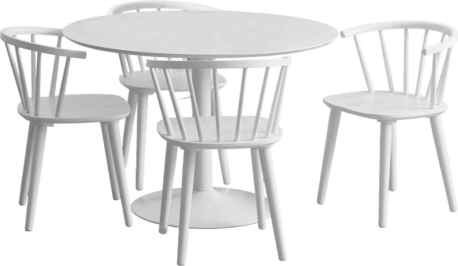 Spisebord Signature Tavira hvid, gummitræ/akryllak & pulverlakeret stål, B45,5xD40xH74 cm, kompakt spisebord.