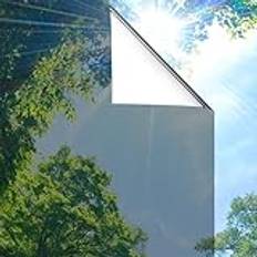 Lifetree Fönsterfilm, spegelfilm, värmereflekterande, självhäftande solskyddsfilm, temperaturkontroll, fönsterdekal, skyddar mot UV-strålar, integritet, glas, tonade fönster, slät, fönsterdekal, 44,5