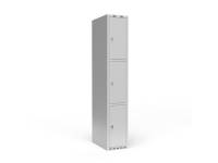 (ComputerSalg) Garderobeskab 1x400 mm Skråt tag 3-delt søjle Lys grå dør Greb for hængelås