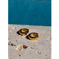Gold Waterproof Hoop Earrings - ONESIZE