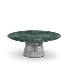 Knoll - Platner soffbord underrede i Polerad nickel, Ø 107 cm, skiva i grön Apli marmor - Soffbord - Warren Platner