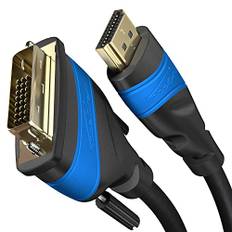 KabelDirekt – HDMI DVI Adapter Kabel mit A.I.S. Schirmung gegen Störsignale – 10m (bi-direktionales DVI-D 24+1/HDMI Monitor Kabel, HDMI-Gerät an DVI-Monitor anschließen oder umgekehrt, Full HD/1080p)