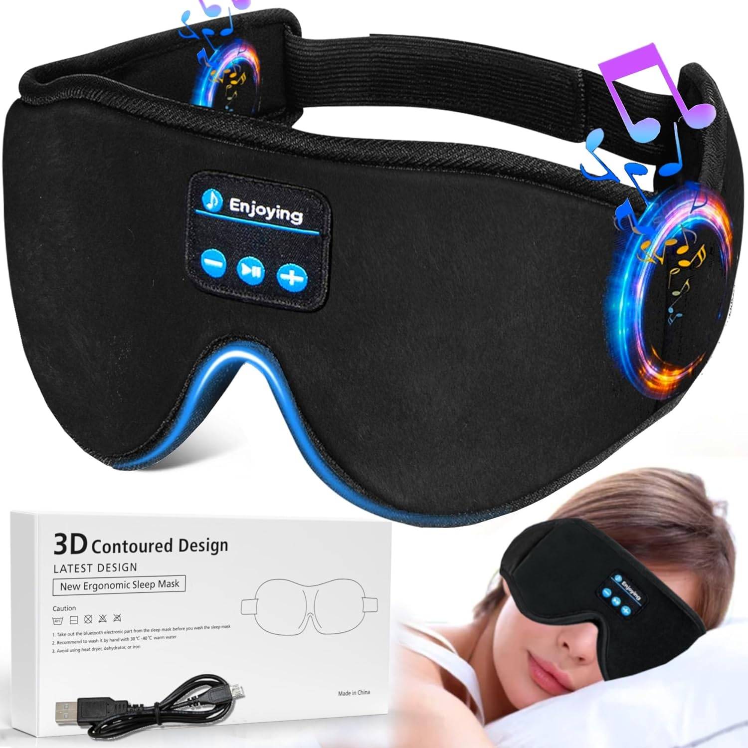SWEET DREAM Sovemaske med Bluetooth - Sort