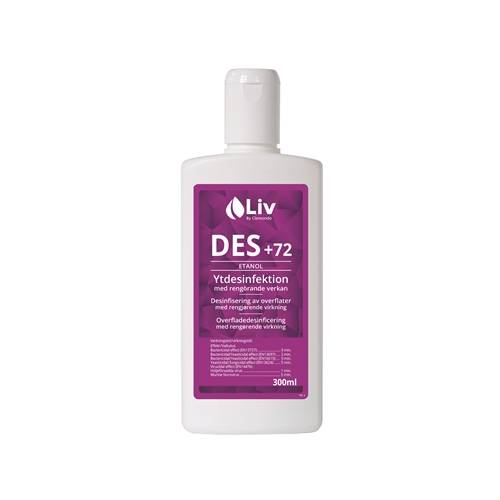 Ytdesinfektion Liv +72% - 300ml flaska m tensid CE