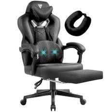 Vigosit Gaming Stuhl PRO, Gaming Sessel Bürostuhl Ergonomische für Erwachsene, Office Nap Gaming Chair Stühle schreibtischstuhl mit Fußstütze Kopfstütze, Mesh Drehstuhl Massagesessel (Schwarz)