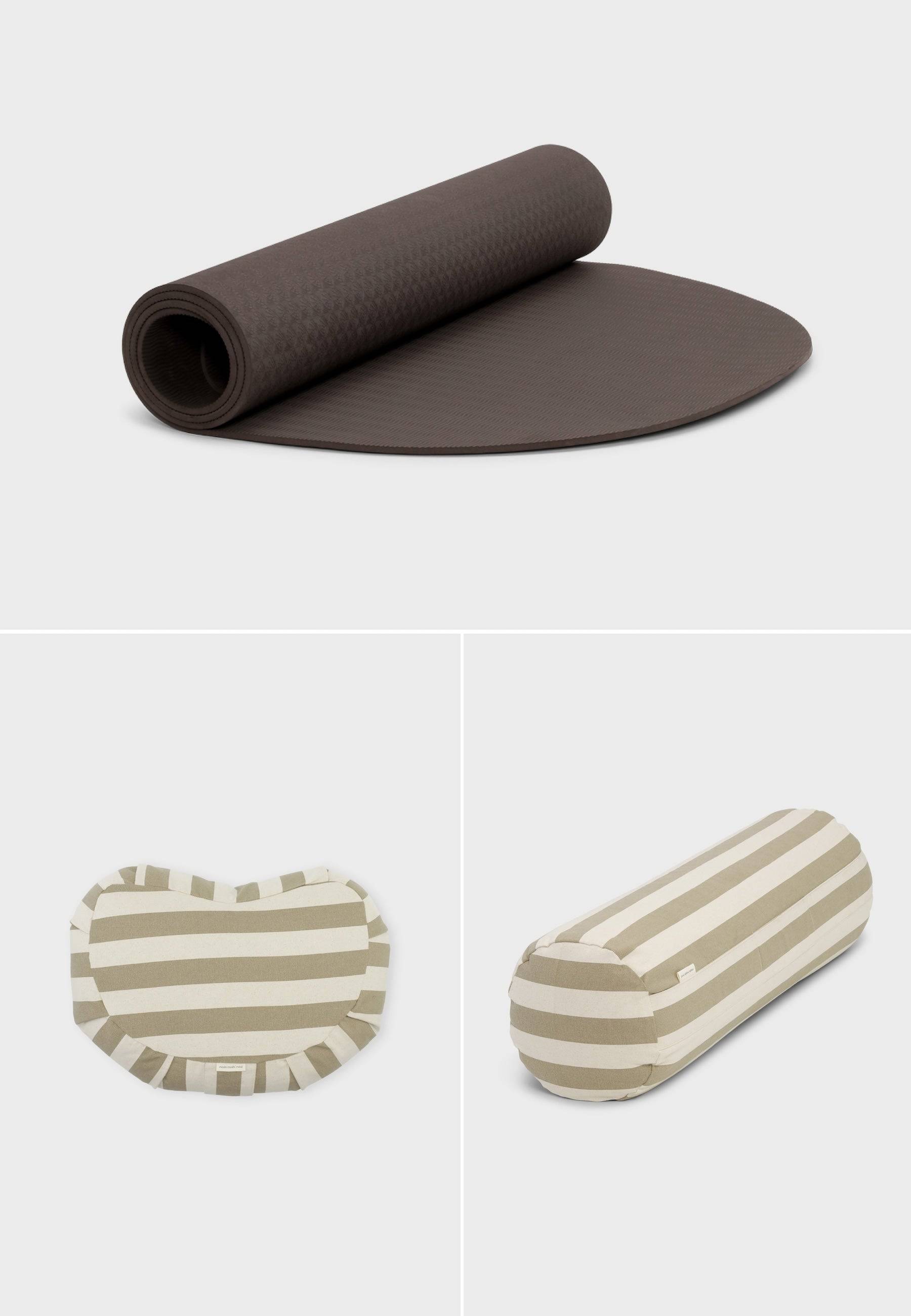 stripe brown yoga kit - moshimoshimind.