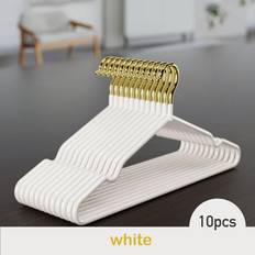 TEMU Bkfun 10/30pcs Golden Metal Clothes Hangers, Space Saving Metal Hangers, Metal Coat Hangers, Standard Suit Hangers
