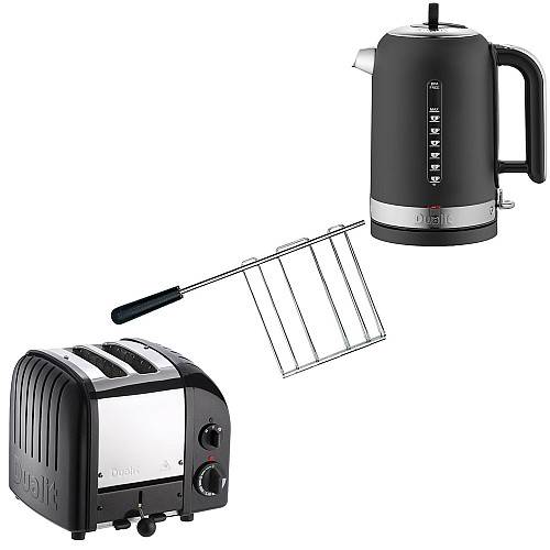 Dualit - Classic Svart - Brödrost  + Vattenkokare + Toastgaller