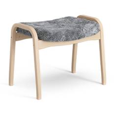 Lamino Lackad Bok Fårskinn Scandinavian Grey - Fotpall