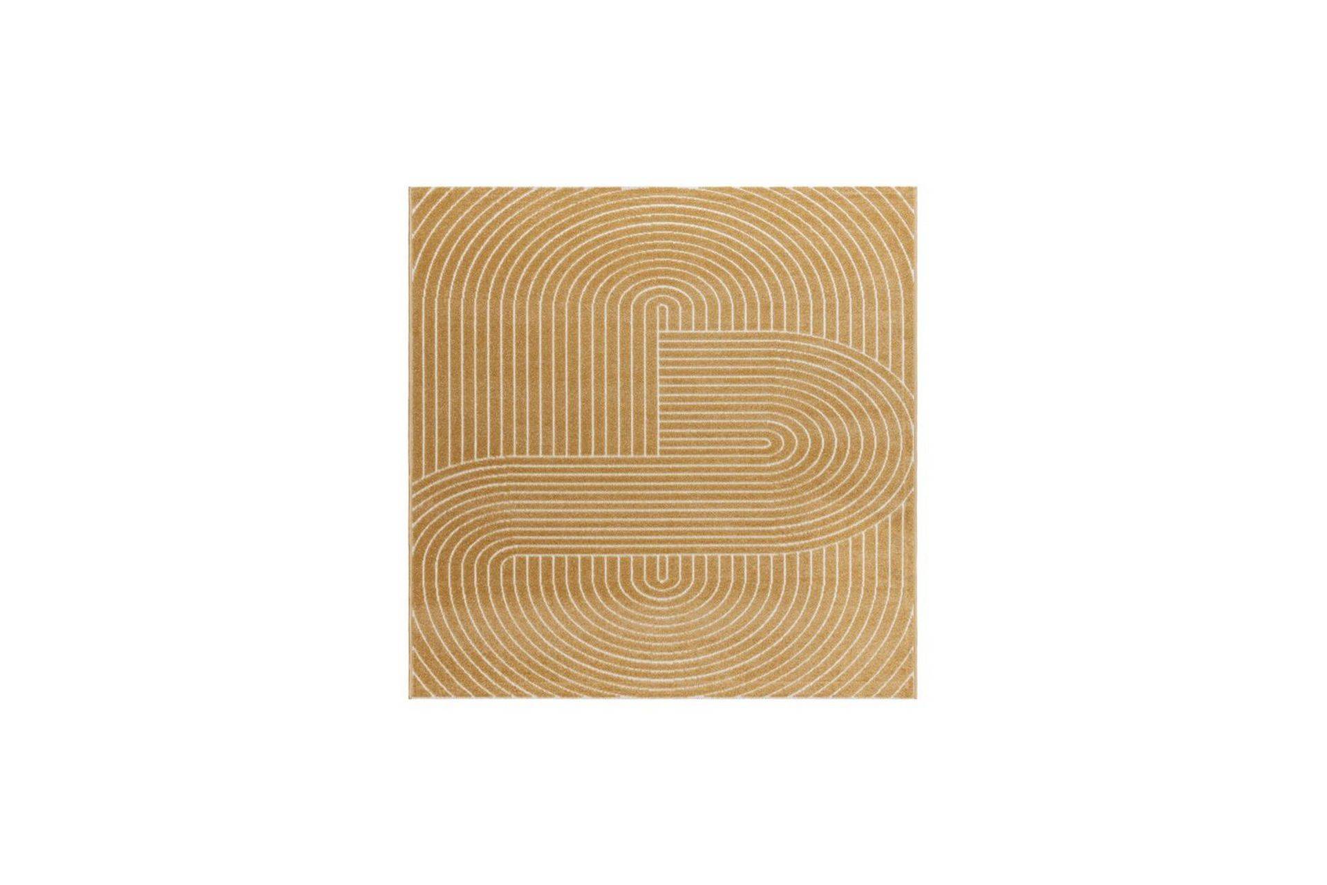 Wiltonmatta Hawaii Shape 240x240 cm, Gul - Utomhusmatta KM Home