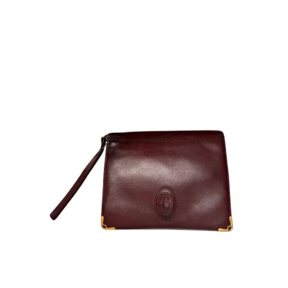 Cartier Vintage Pre-owned Vintage Læder Clutch - Vintage - Dame - Rød - ONE SIZE - Læder