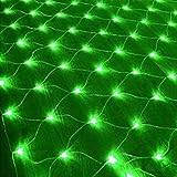 lysdioder ljusnät utomhus, nät ljuskedja 8 lägen, vattentät ljusslinga i mesh, för julgran jul fest trädgård inomhusdekorationer（Grön, 8x10m 2600LED）