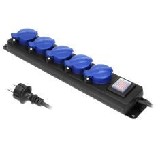 Orno OR-AE-13159(GS) Steckdosenleiste 5-fach mit Schalter und 3m Zuleitung fÃ¼r AuÃen IP44