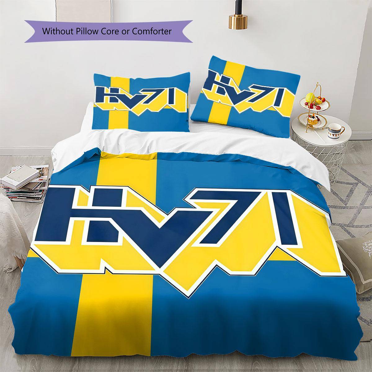 HV71 Sängkläder Täcke Set Påslakan Örngott Heminredning Födelsedagspresent (1 * påslakan + 2 * örngott, utan kärna) blue
