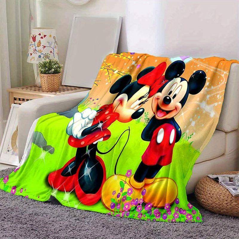 Mickey och Minnie Tecknad Filt: Bedårande, Varm och Perfekt för Heminredning Vardagsrum, Resor och Alla Årstider Juldekoration black