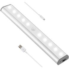Bærbar Lille Lys Trådløs LED Under Skab Belysning 10-LED Bevægelsessensor Aktiveret Genopladelig Magnet Tape Lamper Til Garderobe Skab