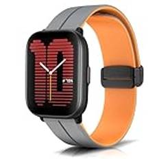 KeeFos 20 mm armband för Amazfit Active/Amazfit GTR Mini/Amazfit GTS 4/GTS 4 Mini/Amazfit Bip 3/Bip 3 Pro, silikonarmband, klockarmband för Amazfit GTS 3/GTS 2e/GTS 2 Mini/GTS 2 – aska