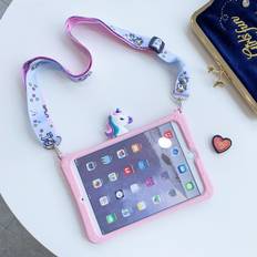 Trolsk Cute Pink Unicorn (iPad 9,7) - Kids Case with strap - Rosa/