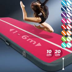 VENDOMNIA Airtrack Matte, 10/20cm hohe aufblasbare Gymnastikmatte in Länge 1/2/3/4/5/6/7/8 m, mit elektrischer Pumpe & Tasche, Tumbling Matte, Turnmatte, Trainingsmatte, Fitnessmatte, Sportmatte,Yoga