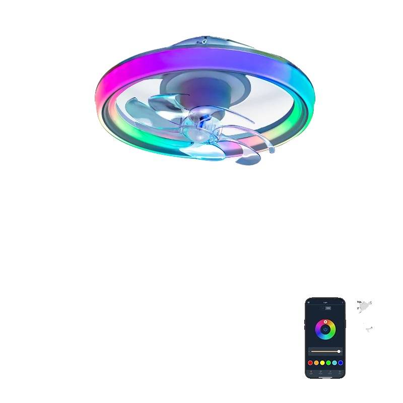 Loftventilator, Smart Kontrol, RGB Belysning,Loftventilator lys