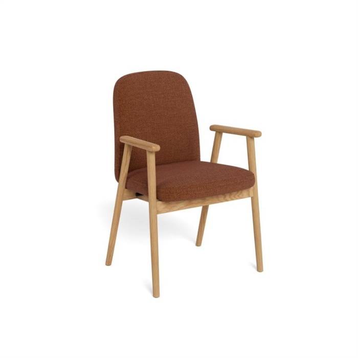 Calvin spisebordsstol med armlæn, terracotta (2 stk. på lager)