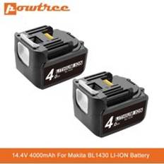 14.4v 4000 mah borrbatteri för makita bl1430 ersättnings uppladdningsbart litiumjon lxt 200 bl1415 194558-0 194559-8 194066-1 - Batterifodral
