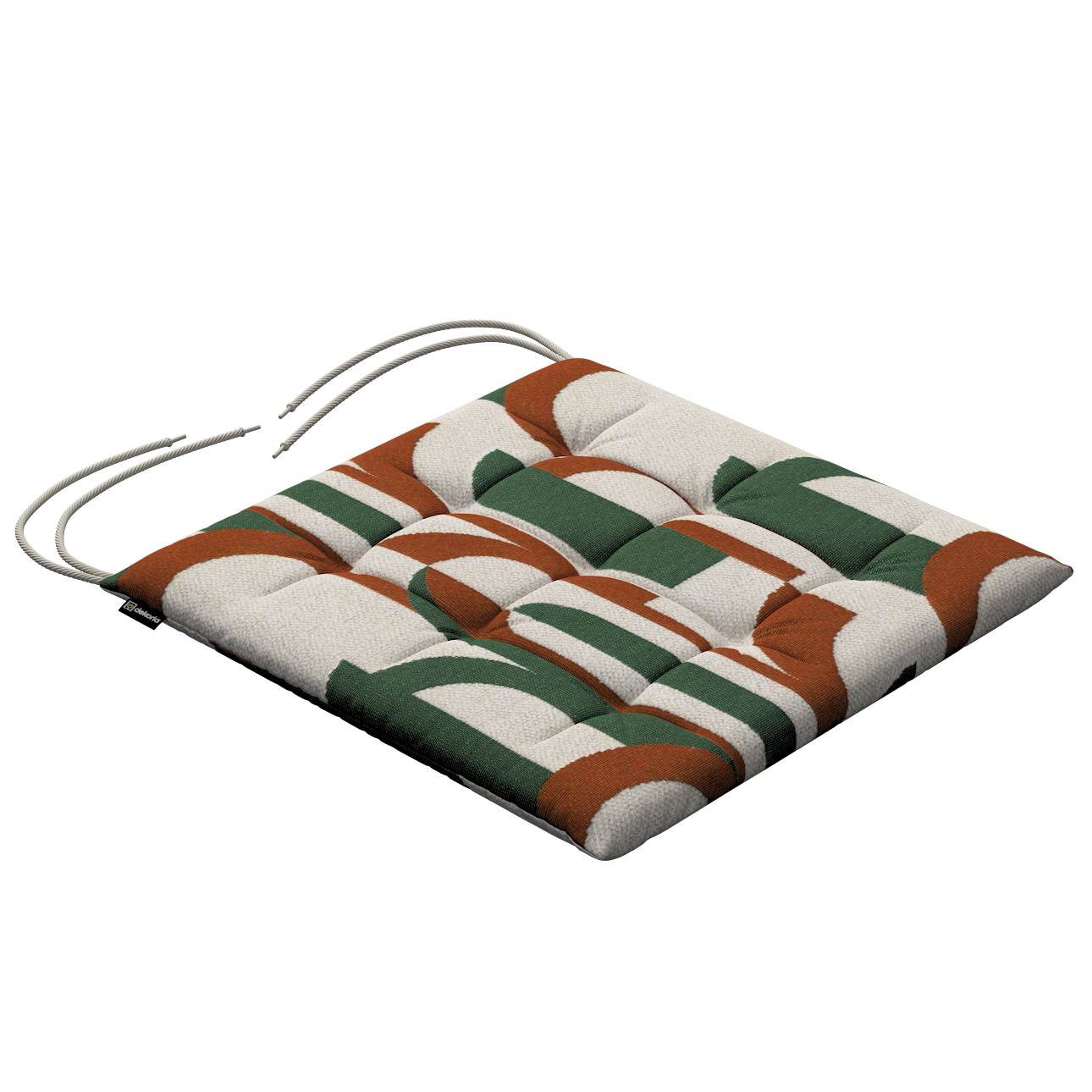 Stolehynde Ulrik, Boucle naturhvid, grøn og terracotta, 40 x 40 x 3,5 cm, Cosy Home