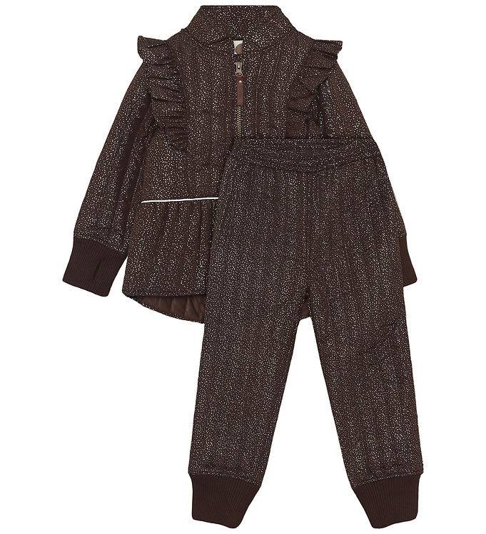 En Fant Termotøj - Quiltet - Coffee Bean m. Flæser/Glitter - En Fant - 8 år (128) - Termotøj