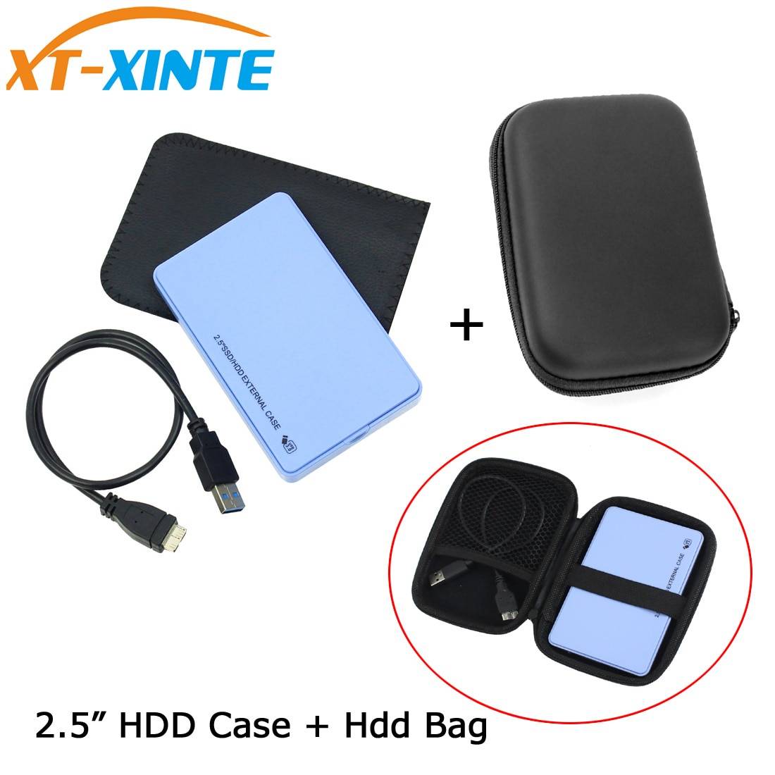 1 set 2.5 " sata till usb 3.0 hdd ssd hårddiskhölje externt fodral med organisatör förvaringsväska 5 gbps säkerhetskopieringsverktyg för dataöverföring