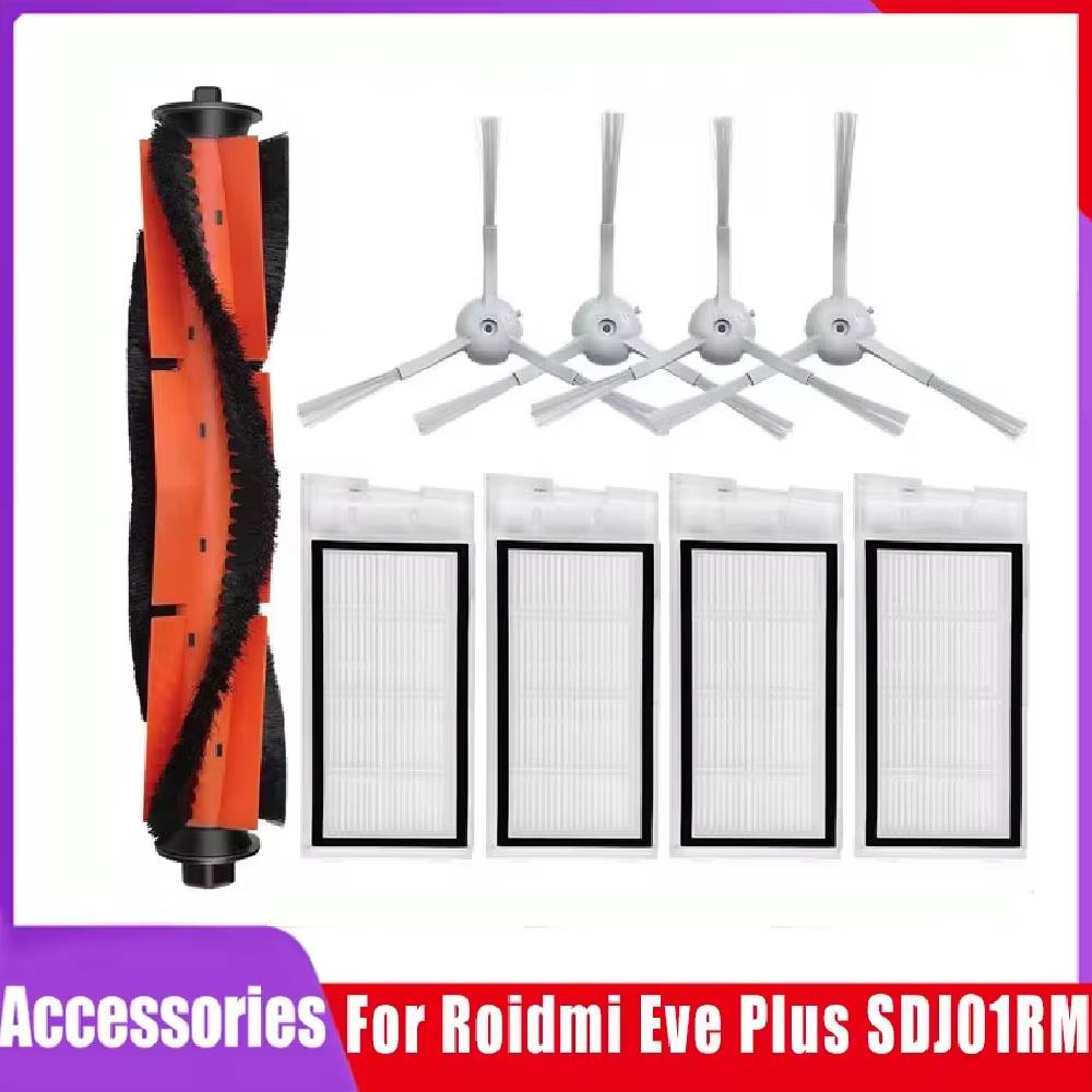 Accessories For Xiaomi Roidmi EVE Plus Robotic Vacuum Cleaner Mop Cloth Hepa Filter Brush Dust Bag  Robot Vacuum Cleaner  Parts